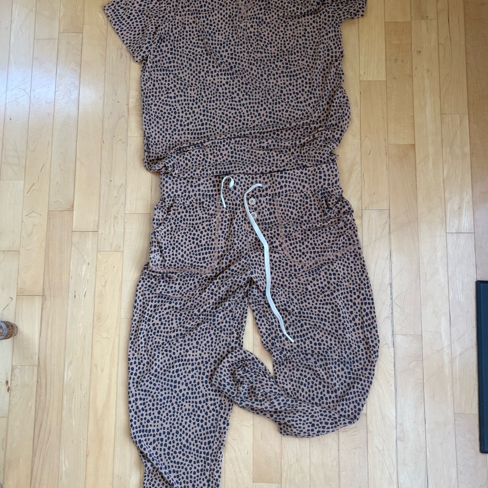 Cozy Brown Polka Dot Pajama Lates by Kate Set
